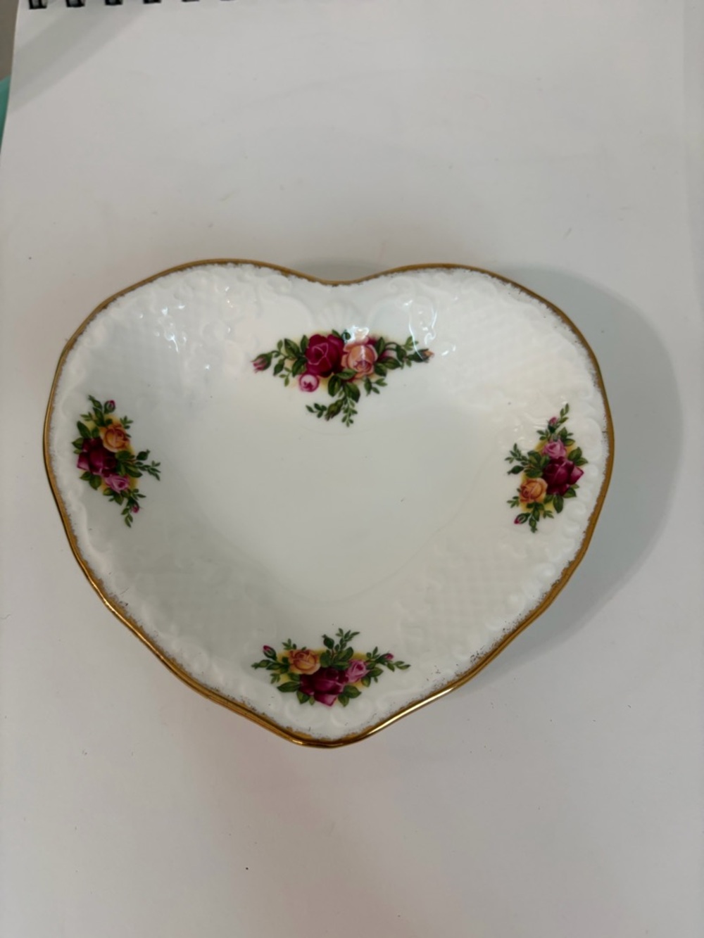 Vintage 1962 Royal Albert Old Country Roses Heart Trinket Dish-Made in England